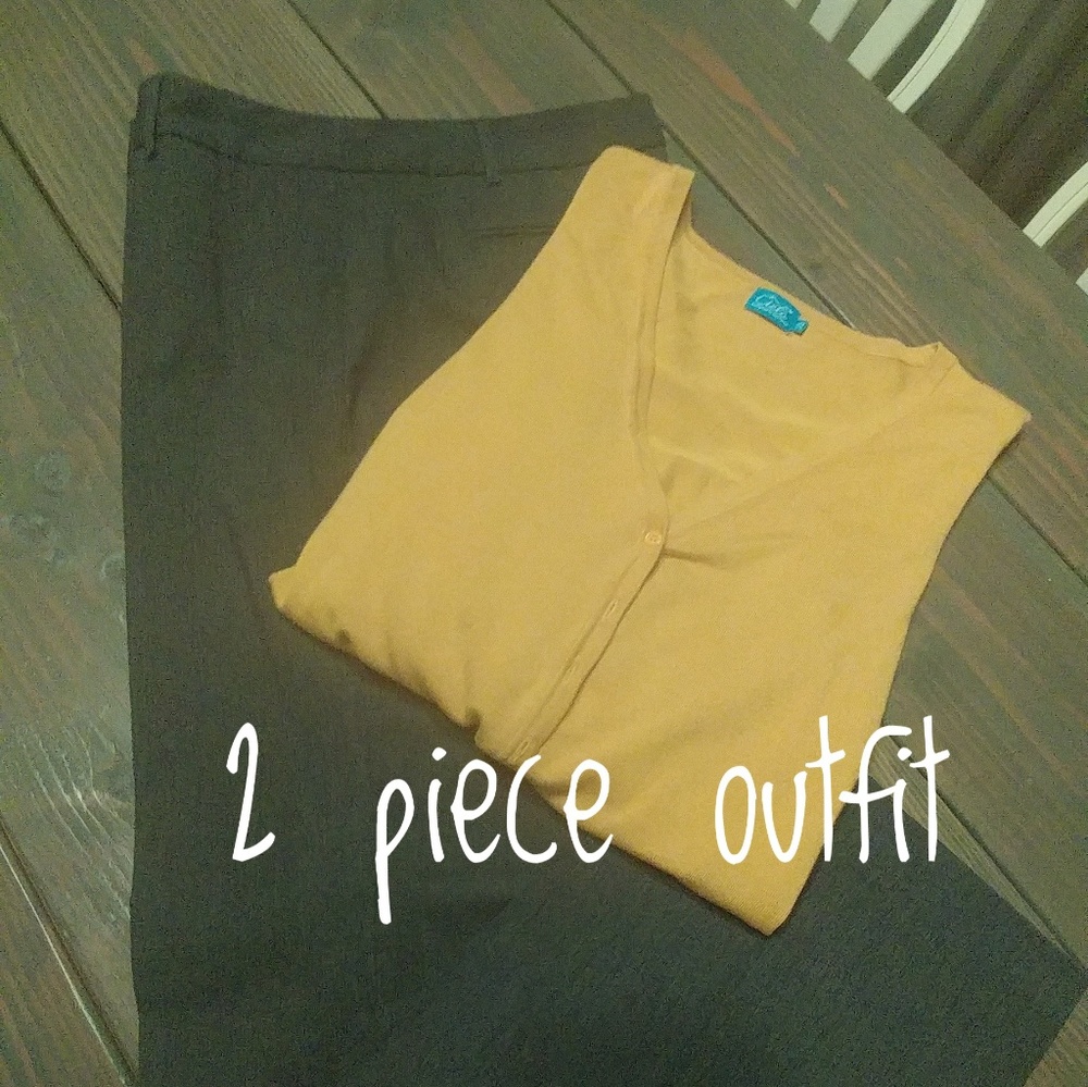 Dress pants and cardigan set